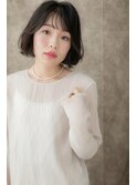 小顔補正カット黒髪外ハネAラインボブウルフ312X上尾30代40代