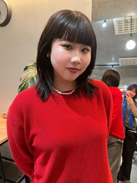 ナループロアボタン(Nalu pu loa BOTAN) レイヤーカット/透明感カラー/前髪ぱっつん