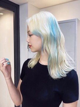 フラム 渋谷(flamme) blond×light blue
