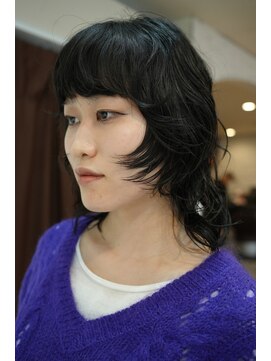 ノラキチジョウジ(NORA KICHIJOJI) くびれレイヤーカットウルフパーマ前髪パーマボブパーマ顔まわり