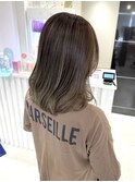 【セロ東辻井】白髪ぼかしハイライト/グレージュ/ミディアムボブ