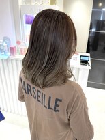 セロ 東辻井店(SERO)&nbsp;【セロ東辻井】白髪ぼかしハイライト/グレージュ/ミディアムボブ