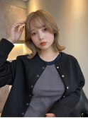 ダブルカラーハイトーン外ハネボブレイヤーボブシースルーバング