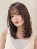 ロティー 天神(loty)&nbsp;レイヤー 顔周りカット 前髪 赤み消しベージュ 透明感カラー