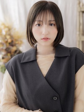 カバーヘア ブリス 志木南口駅前店(COVER HAIR bliss) 黒髪グレージュブラウン美髪切りっぱなし小顔ミニボブ30代h5