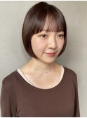 30代40代50代/ぷつっとミニボブ/ナチュラルブラウンカラー