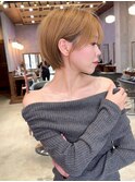 ショートボブ/ミルクブラウン/シースルー/30代40代50代