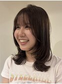 ミディアムレイヤー/レイヤーカット/顔周りレイヤー