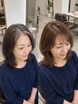 サンタフェ 一宮森本店(Santa'Fe)&nbsp;白髪ぼかし/脱白髪染め/ミディアムレイヤー/レイヤーカット/1