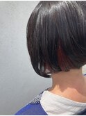 【王道ウェイト】オシャレ前下がりボブ、インナーレッドver.
