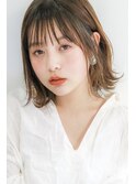 シースルーカラー小顔外ハネボブ