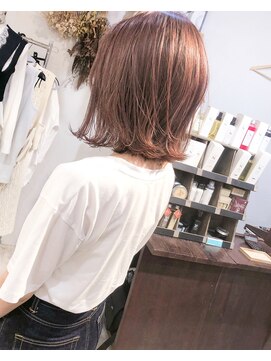 ヘアーアンドアトリエ マール(Hair&Atelier Marl) 【Marl】コーラルベージュカラーの外ハネbob