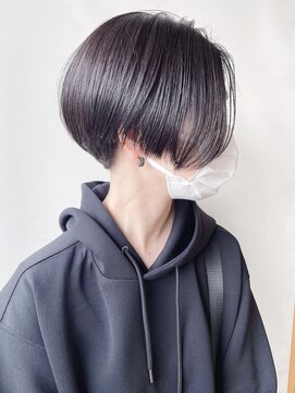 モリオフロムロンドン 原宿本店(morio from London) 【morio 原宿】黒髪ハンサムショート 前下がり センターパート