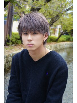 ゴールド 京都(GOALD) マッシュ ウルフ wカラー ブリーチカラー ハイトーン メンズヘア