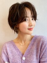 ノラ ギンザ(NORA GINZA)&nbsp;小顔ショートカット×前髪なし×Mixパーマ 20代30代40代