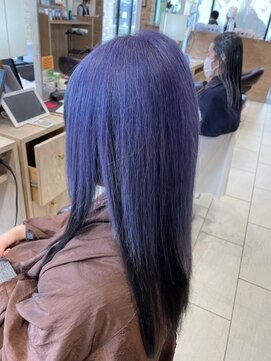 アース 佐世保早岐店(HAIR&MAKE EARTH) ブラック×パープルアンブレラカラー