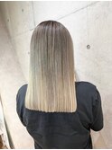 グレーカラー×切りっぱなしロングスタイル[成田駅]
