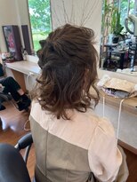 ブラウン(BROWN) ストレートハーフアップ