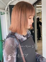 ソア 渋谷(soar)&nbsp;20代30代大人可愛いダブルカラーブリーチ外はねショートボブ