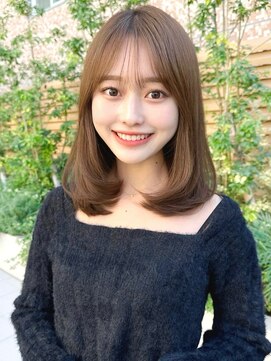 ミラリー トウキョウ(Mirareee Tokyo) 20代30代40代◎前髪パーマグレーベージュレイヤーロング黒髪