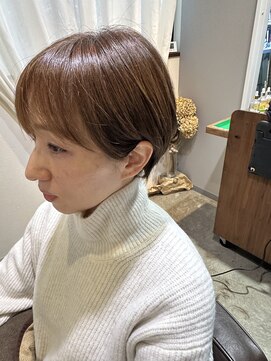 ワ ヘアー(wa-hair) マッシュショート/フェザーショート/マロンベージュ/髪質改善