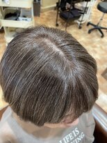 アイニ 河内小阪店(aini)&nbsp;白髪ぼかしカラー白髪ぼかしハイライト大人ショート30、40、50代