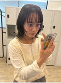 顔周りレイヤーカット/ボブウルフ/透明感カラー/西千葉