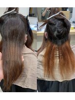 ソイア 春日井店(Soea) ブリーチなし白髪ぼかし。ツヤのファンシーピンク ビフォー