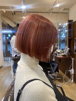 サンドレオ 新宿店(sand Leo)&nbsp;顔周りカット/縮毛矯正/ダークブラウン/コーラルピンク