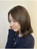 くびれレイヤーボブ/ダークアッシュブラウン20代/30代/40代/50代