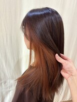 ココカラヘアー ニコ(cococara hair nico) インナーカラー/イヤリングカラー/オレンジ/艶髪
