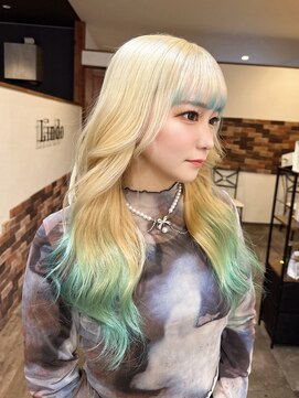 リンドヘアー(Lindo hair) 個性的!?ライムグリーンのエンドカラー