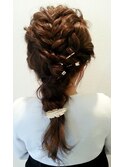 編みこみダウンスタイル　ヘアセット