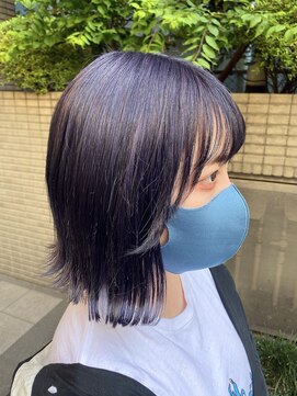 スタジオフォーエイチ(STUDIO 4H) ラベンダーブルー/ラベンダーアッシュ/外ハネボブ/韓国ヘア