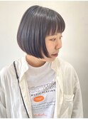 【FOLK】透明感シルバーグレージュ☆似合わせ切りっぱなしボブ♪