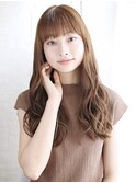 パッツン前髪のAラインミックスカール