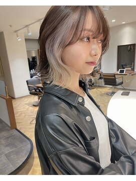 ロンド レア 天神大名店(Lond Le’a) ダブルカラー/インナーカラー/イヤリングカラー/顔まわり/ボブ