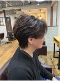 20代韓国センターパートスーツモテるニュアンスパーマ