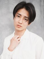 マノ 千歳烏山(MaNO)&nbsp;センターパートアップバングツーブロックメンズスパイラルパーマ