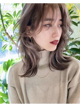 サイン 渋谷(SIGN) レイヤーカットインナーカラーイヤリングカラー色落ち綺麗表参道