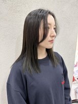 ナウアズ(now as.)&nbsp;縮毛矯正ストレート×カーキカラー【シン】