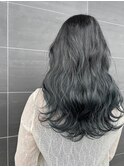 アッシュカラーゆるふわみなみウェーブロング艶感大人可愛い