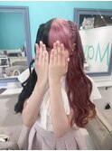 ツートーンカラー　ハーフツイン　ヘアメ　ヘアセット