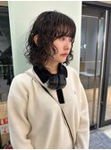 ミディアムウルフレイヤーパーマプードルパーマ