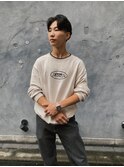 メンズフェザーパーマセンターパートニュアンスパーマ【GIA】