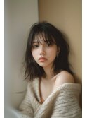 抜け間ボブ顔まわりレイヤースタイル
