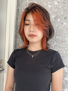 サンク 原宿 表参道(cinq) フェイスフレーミングインナーカラーグレージュダブルカラー韓国