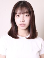 ヨファヘアー 岡本店(YOFA hair)&nbsp;似合わせカットイメチェン前髪ピンクベージュセミロング0404