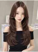 ★ローズブラウン×暗髪◎透明感ロングレイヤー