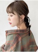 おくれ毛美髪ミディアム韓国ヘア顔周りレイヤー_46572